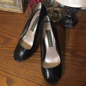 Black Steven by Steve Madden peep toe pumps